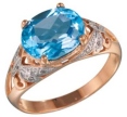 Кольцо с бриллиантом и топазом CR05-33824-76BL-R 2009 г инфо 1683w.